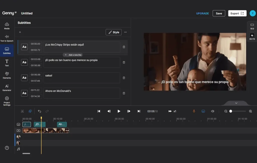 Lovo AI review 2025 – Auto subtitle generator with Spanish captions and .srt export