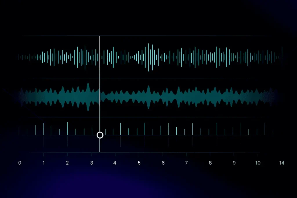 AI voiceover tools with timelines and waveforms