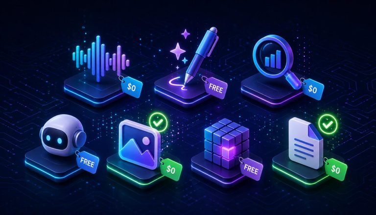 7 AI tools with free plans tested for real limits in 2026 — voice, writing, and SEO categories